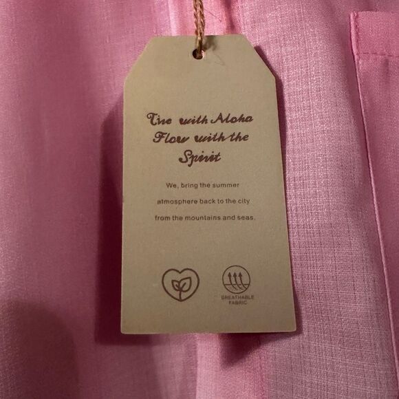 NWT Hardaddy Pink Ombré Short Sleeved Button Down Shirt - Picture 3 of 8